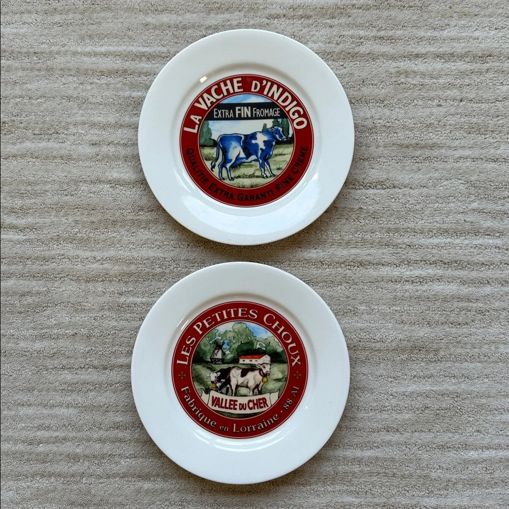 Set Of 2 Restoration Hardware 2003 Le Troupeau Cheese Salad Plates